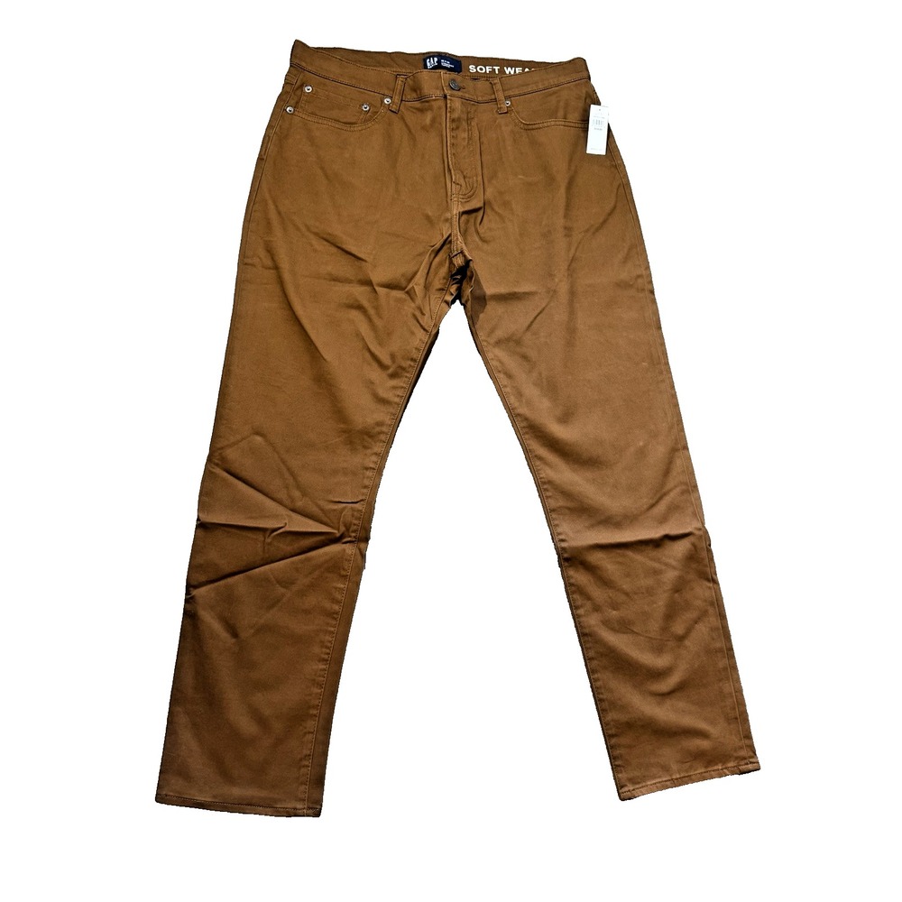 Gap Men's 35x30 Brown Straight Taper Denim Jeans New With Tag